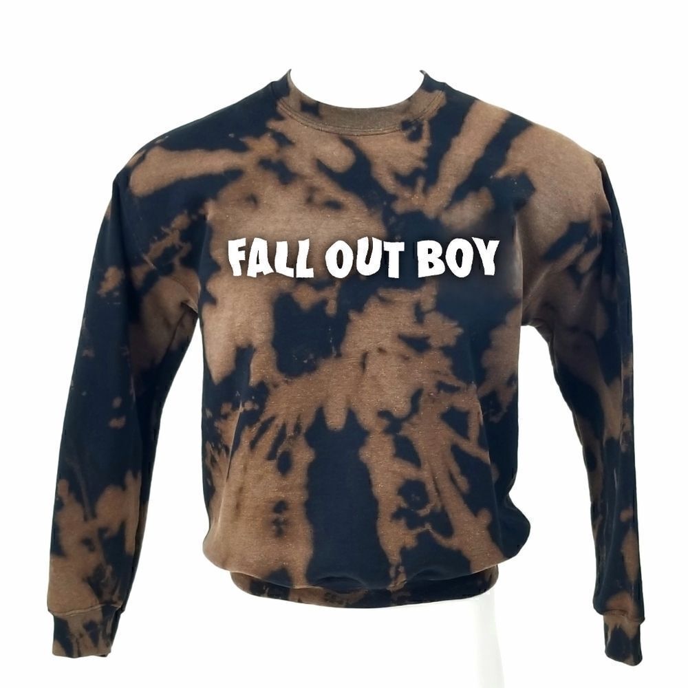 FALL OUT BOY Punk Rock Band Acid Washed Pullover Crewneck Sweatshirt - rock rap